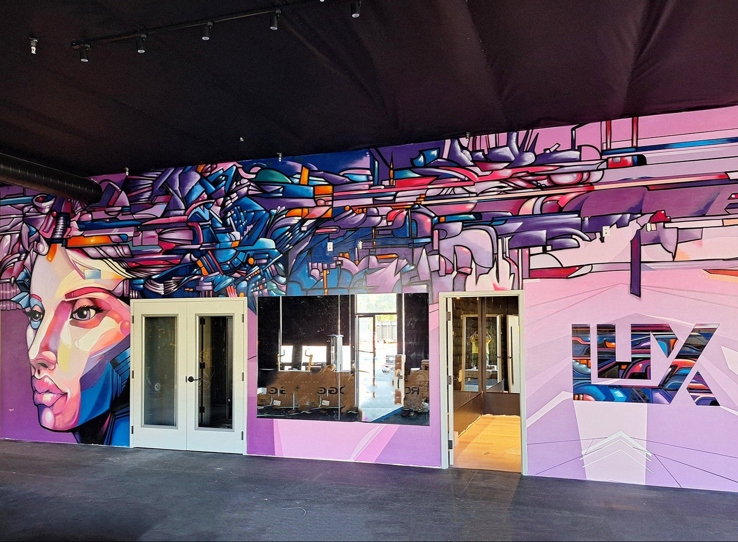 Interior mural for LUX Gym Dublin, CA