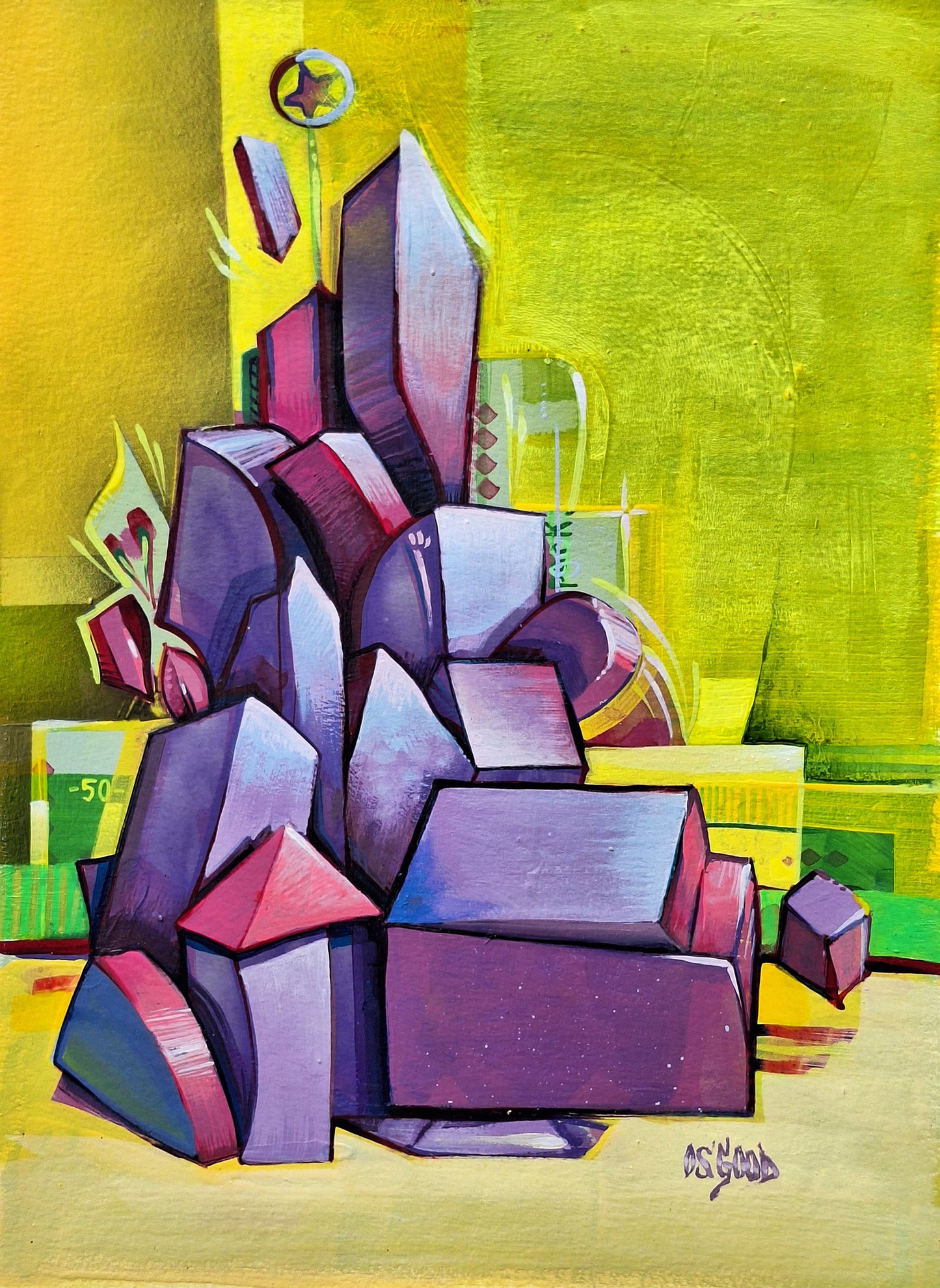 Pieces of a Pose Abstract Original Painting