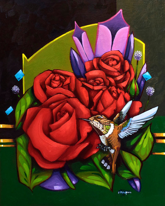 Purpose in Every Move No.2: Original Hummingbird Painting