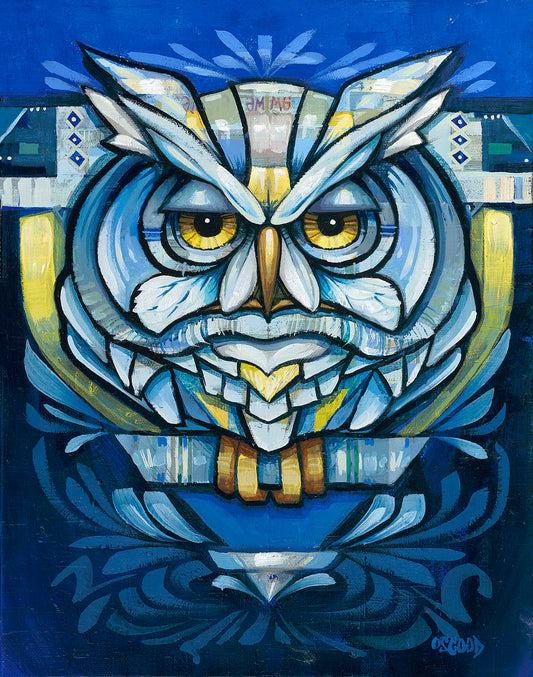 Contemplation No.2 Original Owl Painting