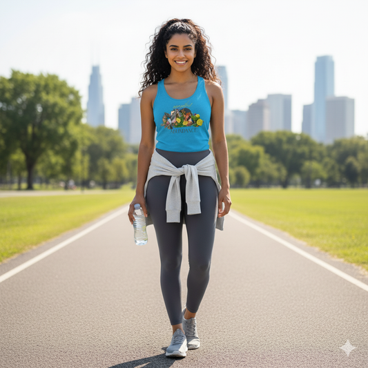 Manifest Abundance Bird and Floral Women's Yoga Racerback Tank