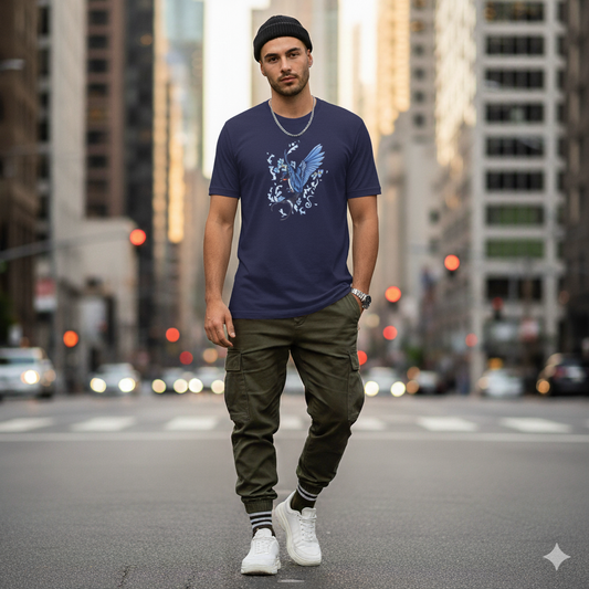 Barn Swallow with Forget Me Not Flowers Unisex t-shirt