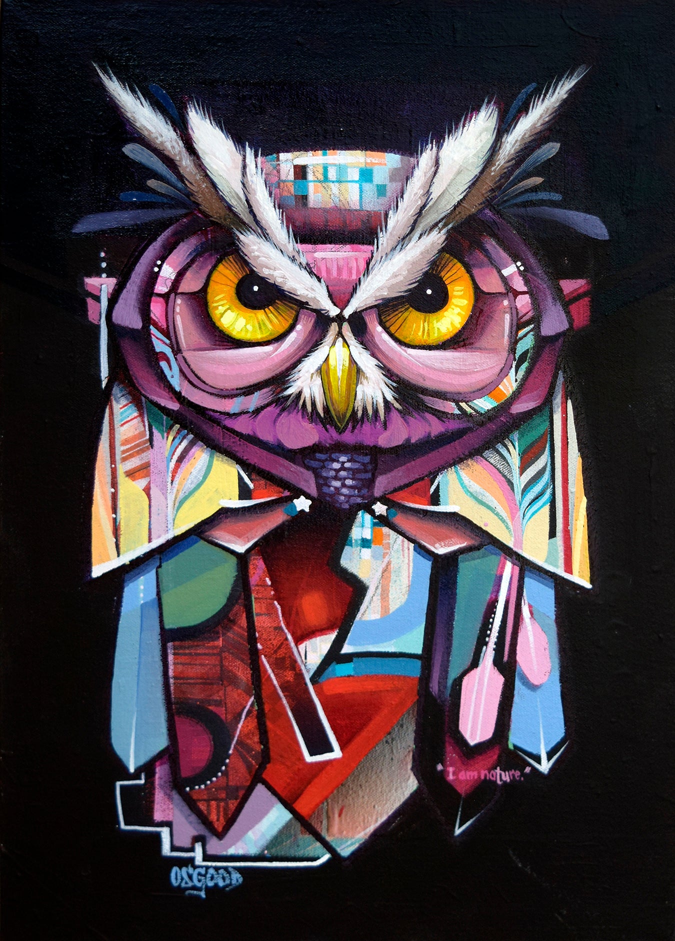 I Am Nature Original Owl Painting