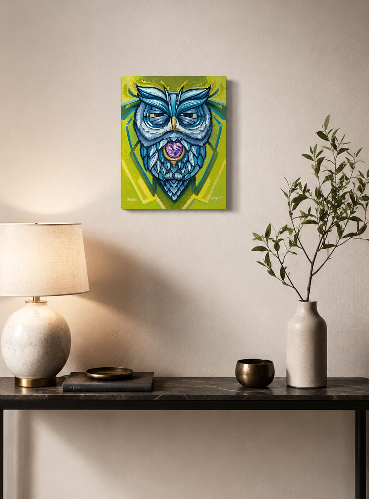 Opening the Crown Original Owl Painting