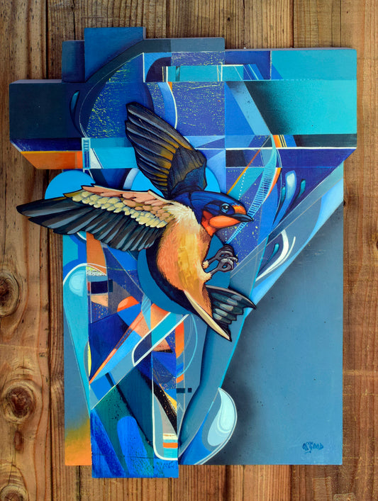 Rising Above Original Barn Swallow Painting
