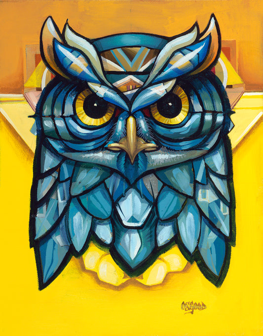Weighted Perception Original Owl Painting