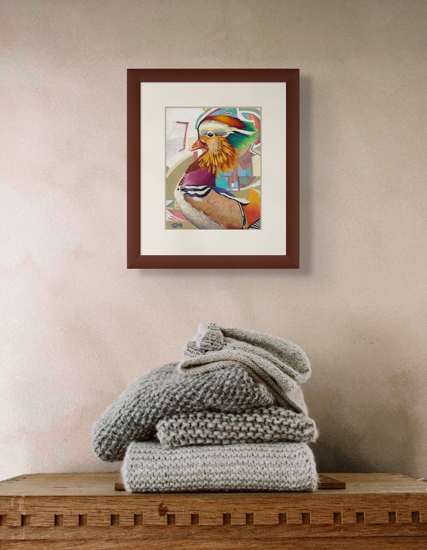 "Oshidori" Original Mandarin Duck Painting